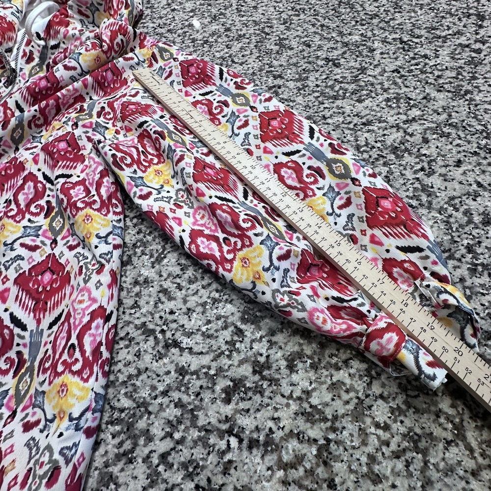Alice + Olivia Anorak Half-Zip Hoodie Vntg Malibu Print Boho Sz Lg See Descript - Picture 11 of 11